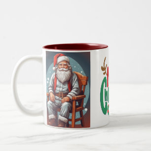 Caneca De Café Em Dois Tons Papais noeis de Natal Russos Causam