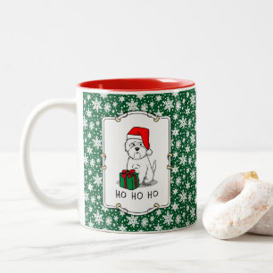 Caneca De Café Em Dois Tons Papais noeis de Natal West Highland White Terrier