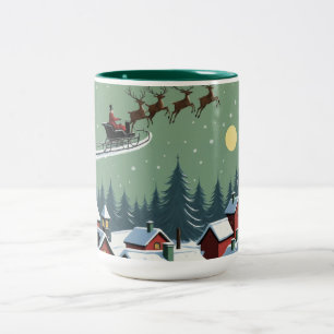 Caneca De Café Em Dois Tons Papais noeis e Sua Altura