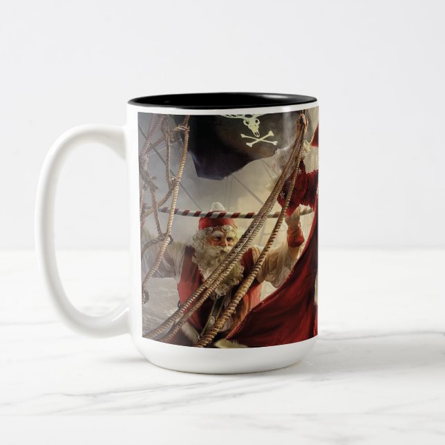 Caneca De Café Em Dois Tons Papais noeis É Um Pirata (Esquerda)