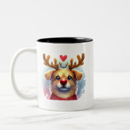 Caneca De Café Em Dois Tons Papais noeis engraçados Cachorro Orelha vermelha