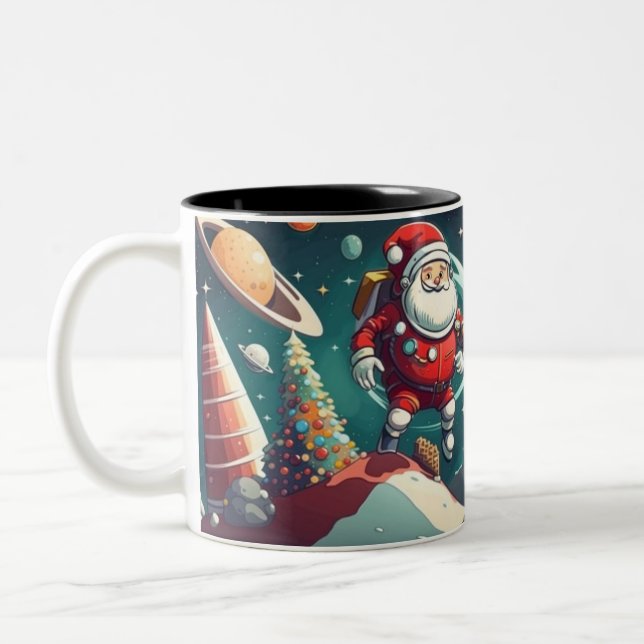 Caneca De Café Em Dois Tons Papais noeis espaçadores (Esquerda)