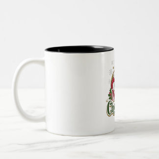 Caneca De Café Em Dois Tons Papais noeis Feliz Dia de Natal Design - Férias Fe