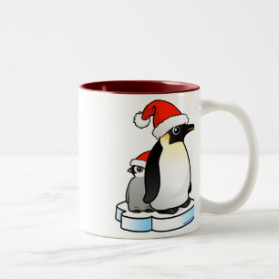 Caneca De Café Em Dois Tons Papais noeis Imperador Pinguim