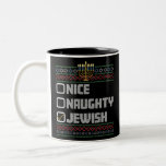 Caneca De Café Em Dois Tons Papais noeis judeus adoráveis Hanukkah Natal feio<br><div class="desc">Papais noeis judeus adoráveis Hanukkah Natal feio</div>