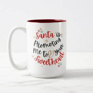 Caneca De Café Em Dois Tons Papais noeis me promovendo no Natal