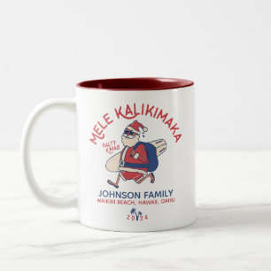 Caneca De Café Em Dois Tons Papais noeis Mele Kalikimaka do Havaí