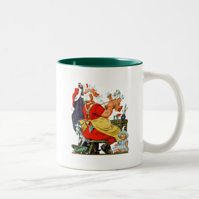 Caneca De Café Em Dois Tons Papais noeis no trabalho (Direita)