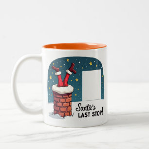 Caneca De Café Em Dois Tons Papais noeis Param o Natal Engraçado