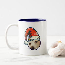Caneca De Café Em Dois Tons Papais noeis personalizados de fotos no Natal