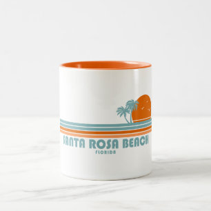 Caneca De Café Em Dois Tons Papais noeis Rosa Beach Florida Sun Palm Trees