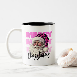 Caneca De Café Em Dois Tons Papais noeis Rosa Cristais com Mug de Café de Chap