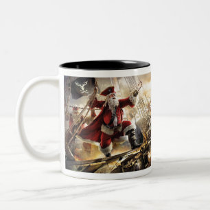 Caneca De Café Em Dois Tons papais noeis são piratas