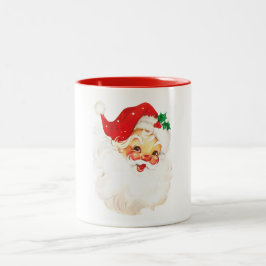 Caneca De Café Em Dois Tons Papais noeis Vintage Enfrentam Pernas