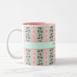 Caneca De Café Em Dois Tons Papel de parede flexível, cor-de-rosa, do monogram