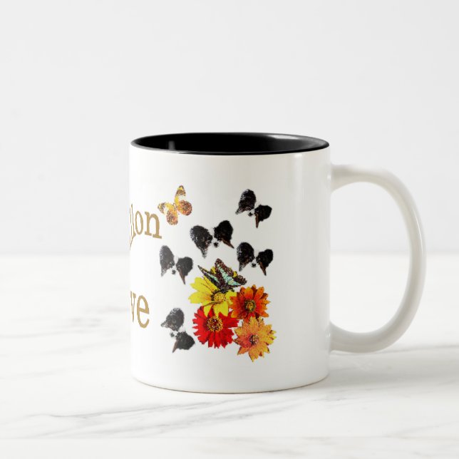 Caneca De Café Em Dois Tons Papillon Lovers Gifts (Direita)