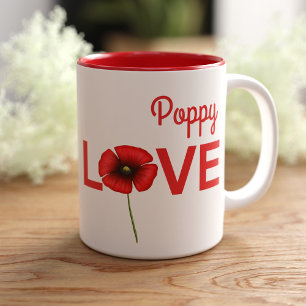 Caneca De Café Em Dois Tons Papoila personificada, café mug