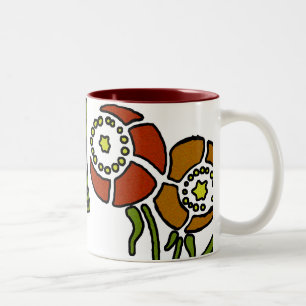 Caneca De Café Em Dois Tons Papoilas