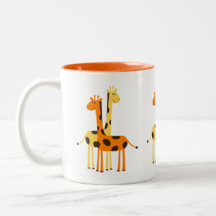 Caneca De Café Em Dois Tons Par de Girafa Engraçado Bonito