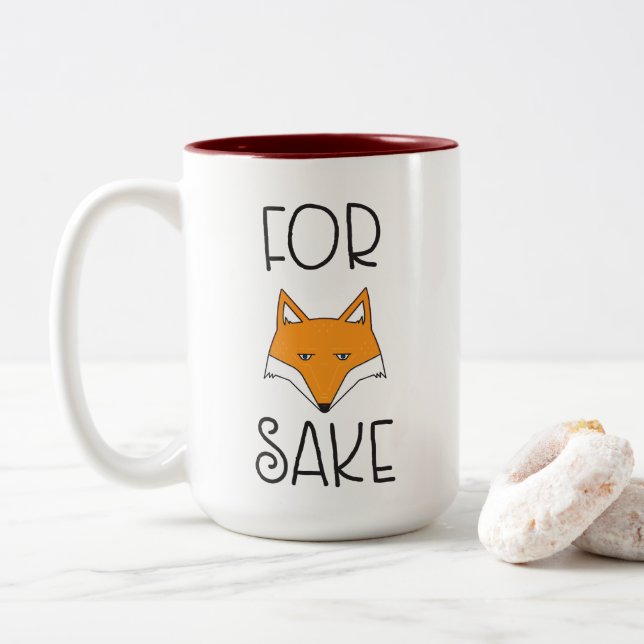 Caneca De Café Em Dois Tons Para a causa do Fox (Com Donut)