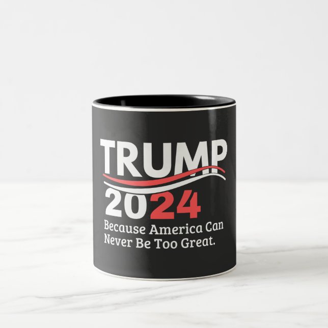Caneca De Café Em Dois Tons pára-choque trump 2024 (Centro)