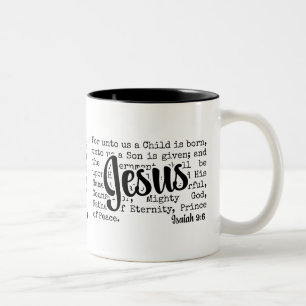 Caneca De Café Em Dois Tons PARA NÓS Cristo Isaías JESUS Natal