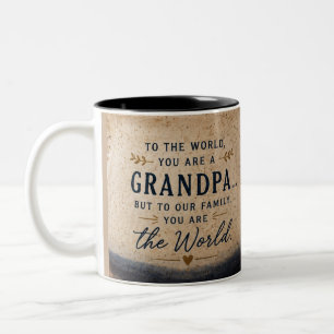 Caneca De Café Em Dois Tons Para Nossa Família Você É o Mundo Avô Design de Ca