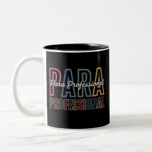 Caneca De Café Em Dois Tons Para Profissional Paraeducador Primeiro Dia de Vol