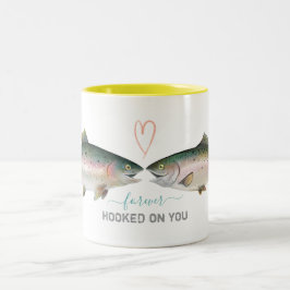 Caneca De Café Em Dois Tons Para sempre viciado em peixe único