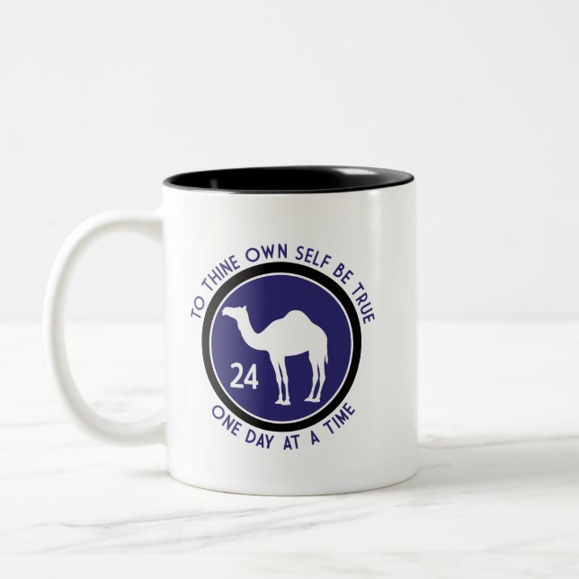Caneca De Café Em Dois Tons Para Si Mesmo Seja Verdadeiro - Design Roxo/Preto (Esquerda)
