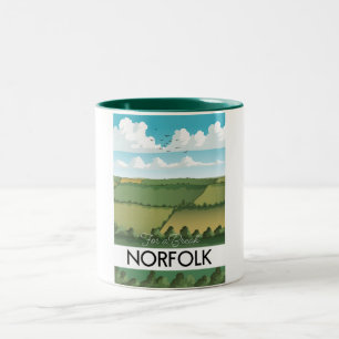 Caneca De Café Em Dois Tons Para uma pausa pôster de viagem de Norfolk