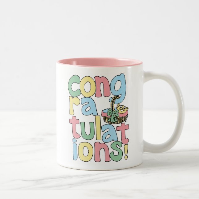 Caneca De Café Em Dois Tons Parabéns do BEBÊ (menina) (Direita)