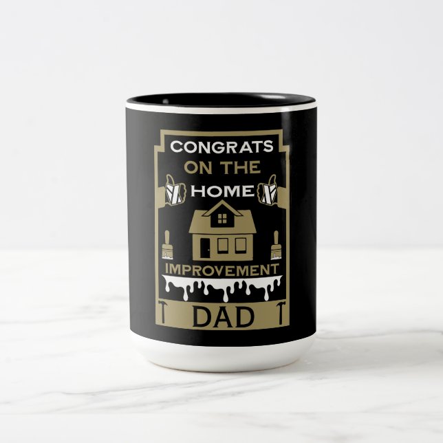 Caneca De Café Em Dois Tons Parabéns para Melhoramento Doméstico (Centro)