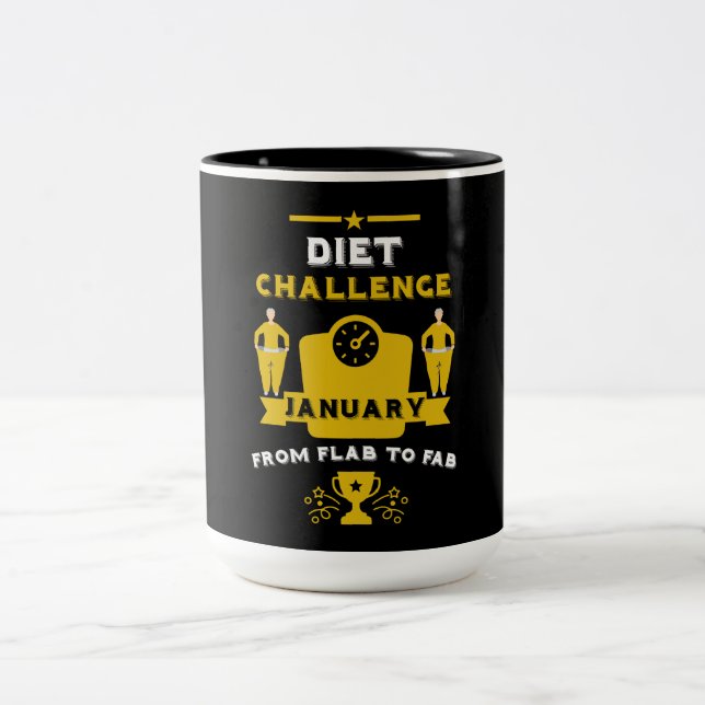 Caneca De Café Em Dois Tons Parabéns pela perda de peso em Janeiro (Centro)