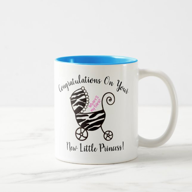 Caneca De Café Em Dois Tons Parabéns pela sua nova princesinha! (Direita)