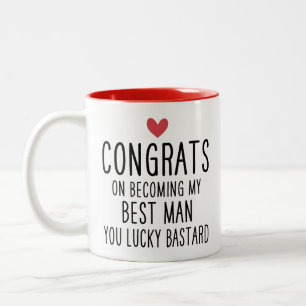 Caneca De Café Em Dois Tons Parabéns por ser meu padrinho, seu sortudo