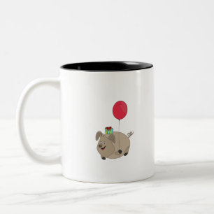 Caneca De Café Em Dois Tons Parabéns, Porco