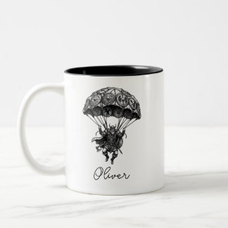 Caneca De Café Em Dois Tons Paracaidista Viking Pára-quedas Nórdico