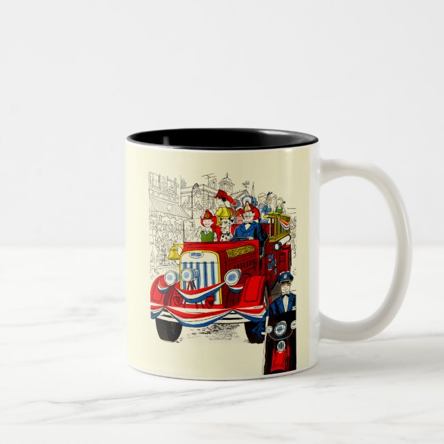 Caneca De Café Em Dois Tons Parada de 4 de julho (Direita)