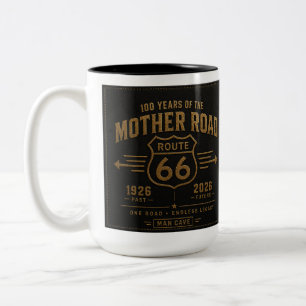 Caneca De Café Em Dois Tons Parada de Café da Rota 66 Arte Americana Black Gol