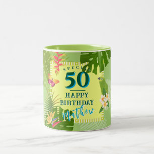 Caneca De Café Em Dois Tons Paradiso Tropical Aniversário Anual