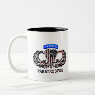 Caneca De Café Em Dois Tons Paraquedista Aerotransportado