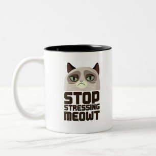 Caneca De Café Em Dois Tons Parar de Estressar no Meowt