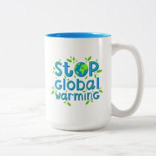 Caneca De Café Em Dois Tons Parar o aquecimento global