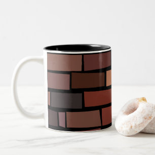 Caneca De Café Em Dois Tons Parede de Tijolo Colorida