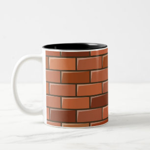 Caneca De Café Em Dois Tons parede de tijolos