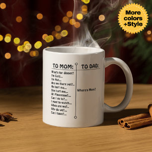 Caneca De Café Em Dois Tons Parentalidade Engraçado - "Mãe dos Idiotas" e Mais