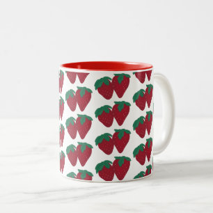 Caneca De Café Em Dois Tons Pares de morangos Frutas