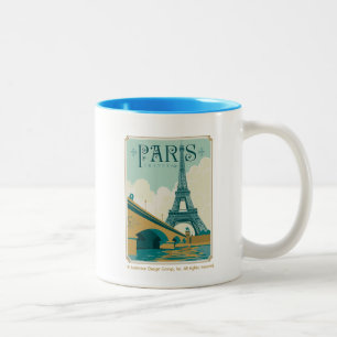 Caneca De Café Em Dois Tons Paris France - torre Eiffel