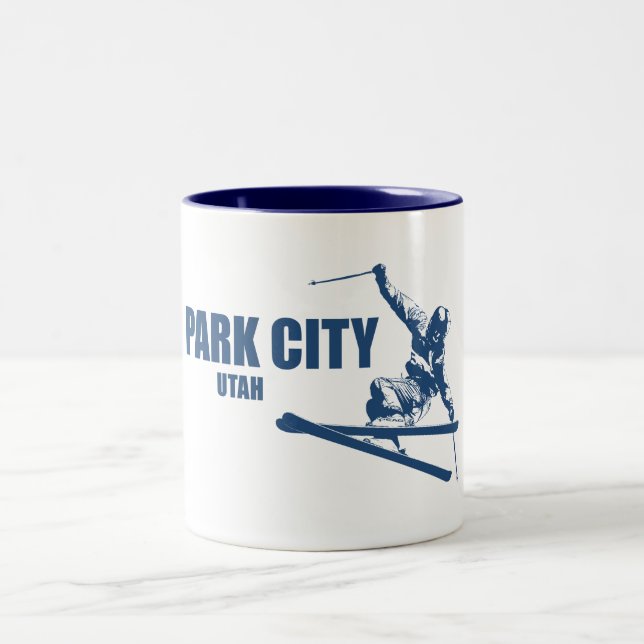 Caneca De Café Em Dois Tons Park City Utah Skier (Centro)
